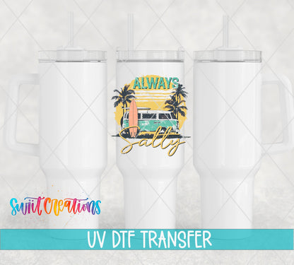 Summer Beach Always Salty UV DTF Cup Decal | UV939 - Swiit Creations