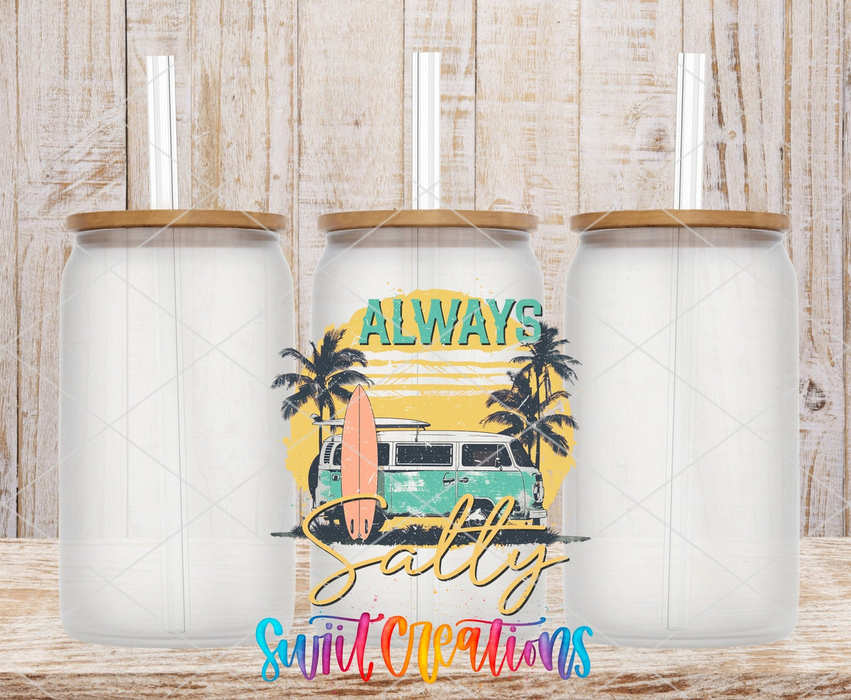 Summer Beach Always Salty UV DTF Cup Decal | UV939 - Swiit Creations