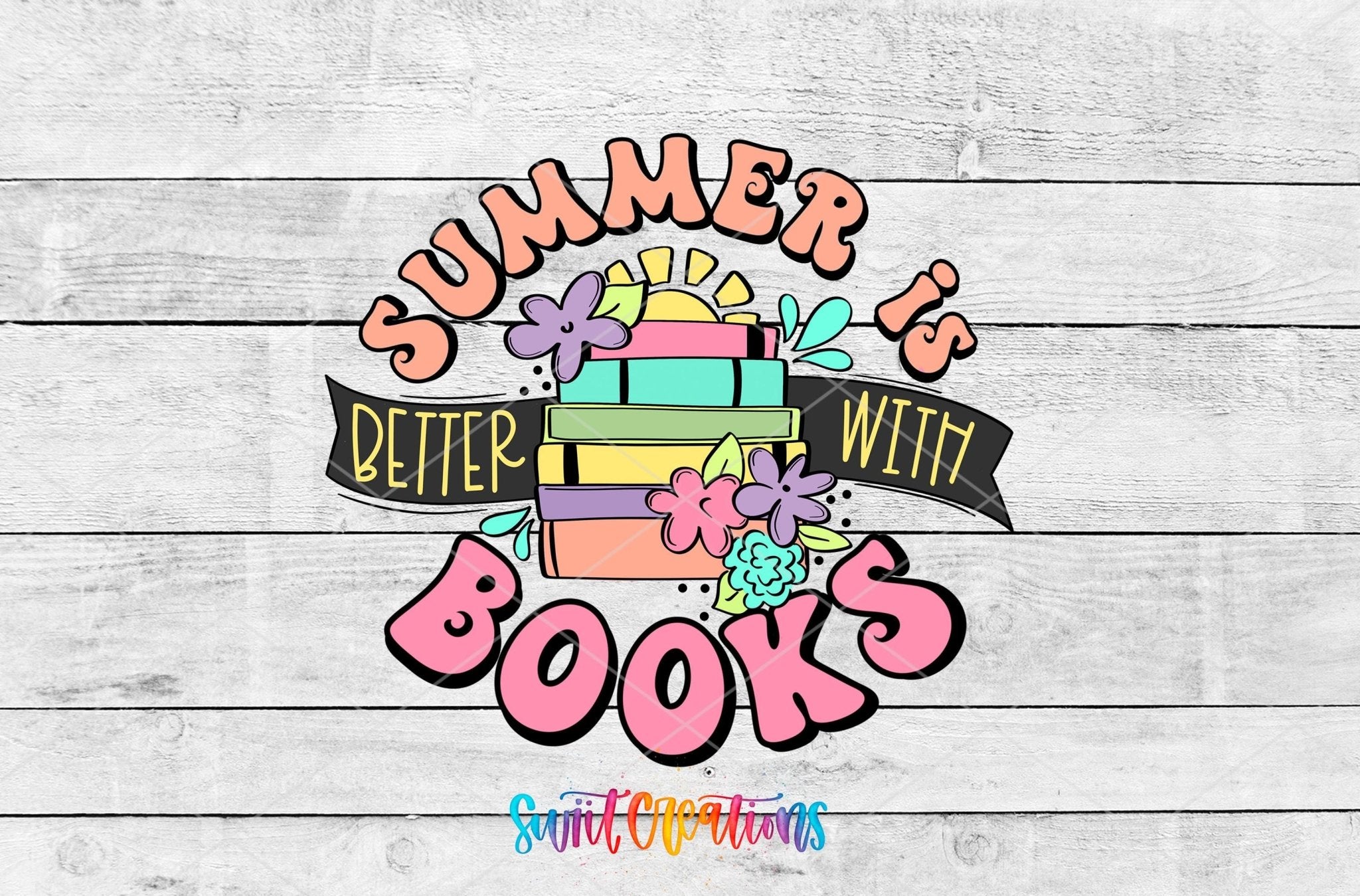 Summer Is Better With Books Motel Keychain UV DTF Transfer | Reading Lover Design | MK1545 - Swiit Creations