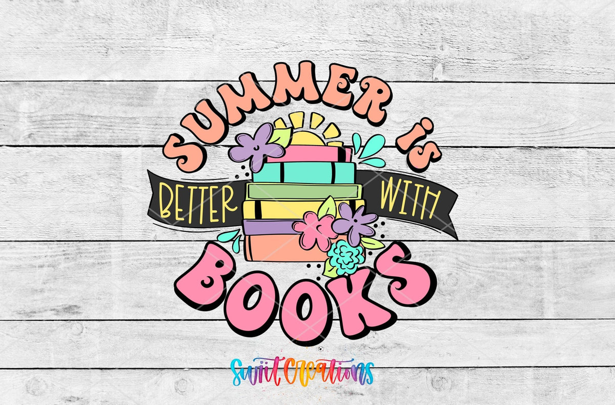 Summer Is Better With Books UV DTF Decal | Book Lover Tumbler Wrap | UV1545 - Swiit Creations