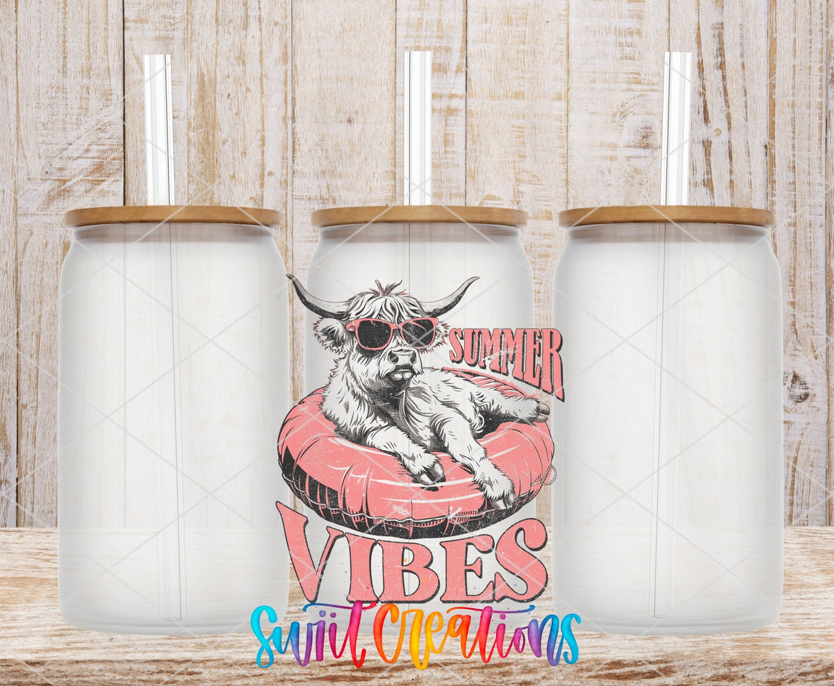 Summer Vibes Cow UV DTF Cup Decal | UV925 - Swiit Creations