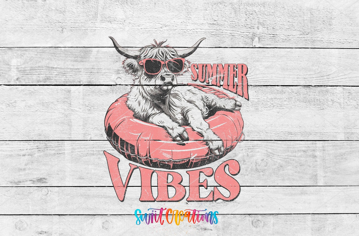 Summer Vibes Cow UV DTF Cup Decal | UV925 - Swiit Creations