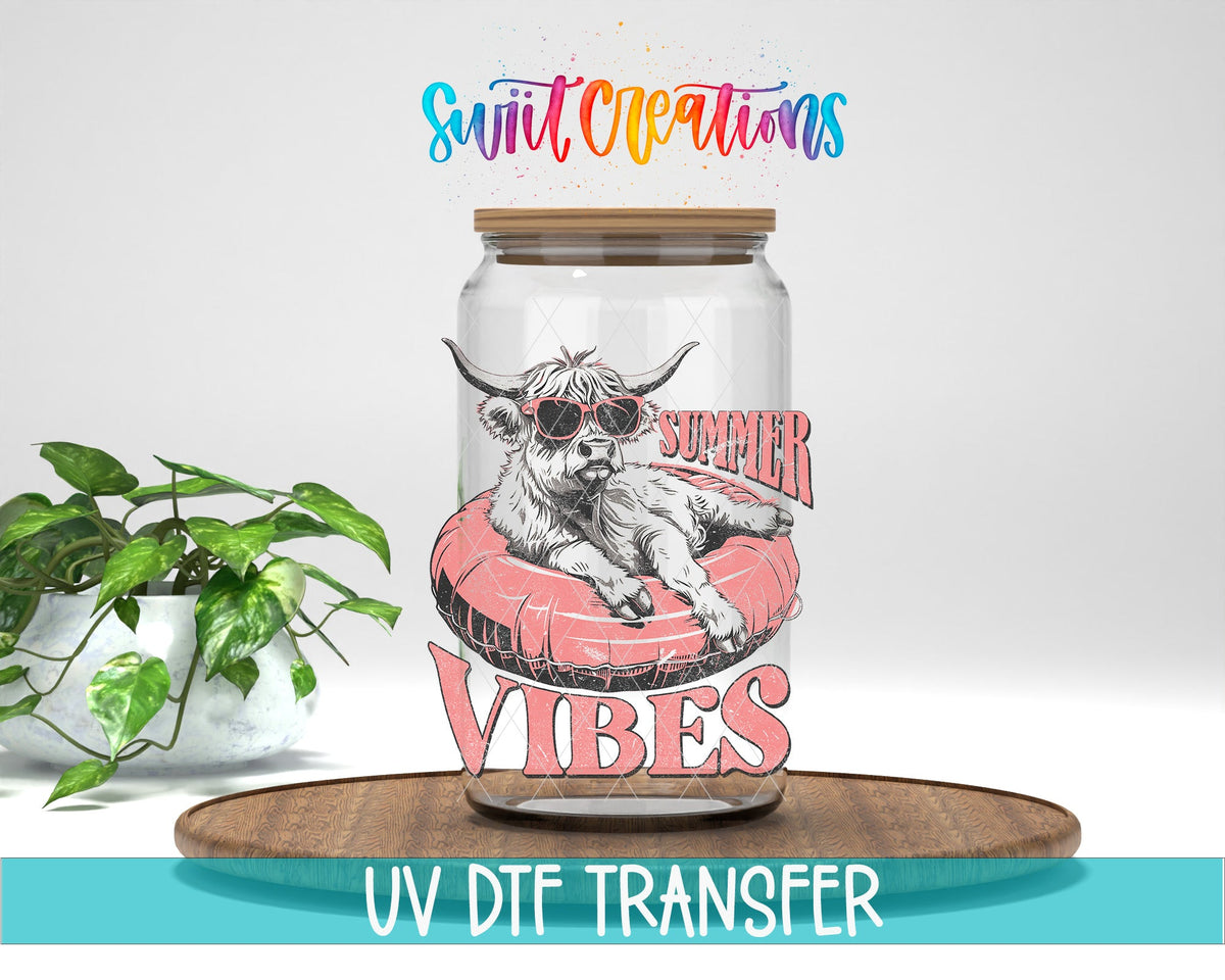Summer Vibes Cow UV DTF Cup Decal | UV925 - Swiit Creations