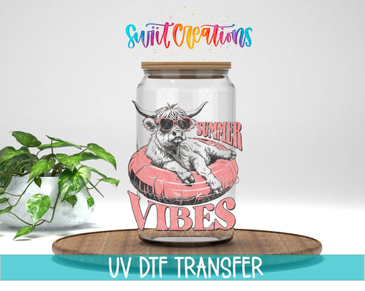 Summer Vibes Cow UV DTF Cup Decal | UV925 - Swiit Creations