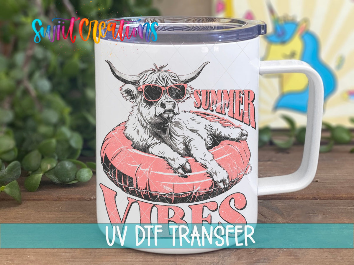 Summer Vibes Cow UV DTF Cup Decal | UV925 - Swiit Creations