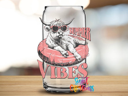 Summer Vibes Cow UV DTF Cup Decal | UV925 - Swiit Creations