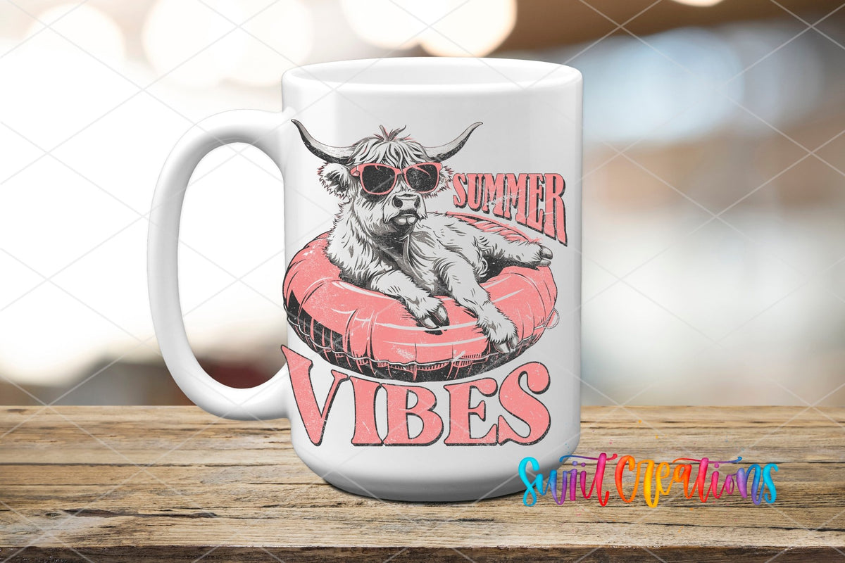 Summer Vibes Cow UV DTF Cup Decal | UV925 - Swiit Creations