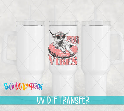 Summer Vibes Cow UV DTF Cup Decal | UV925 - Swiit Creations