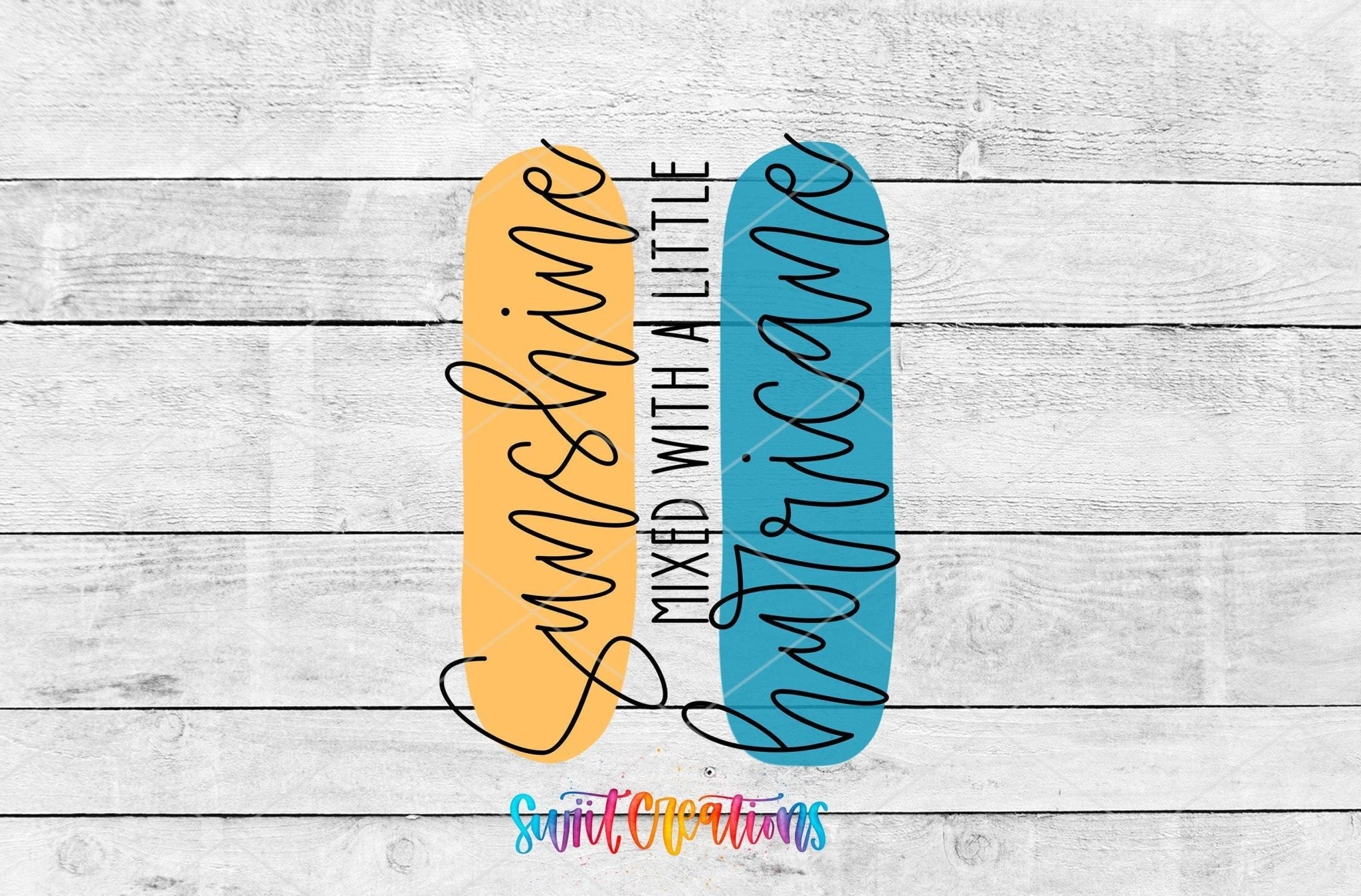 Sunshine Mixed With A Little Hurricane Motel Keychain UV DTF Transfer | Motivational Quote Design | MK1544 - Swiit Creations