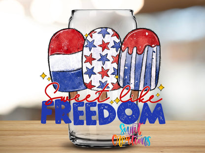 Sweet Like Freedom UV DTF Decal | Patriotic Popsicle Tumbler Wrap | UV1548 - Swiit Creations