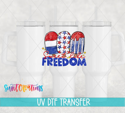 Sweet Like Freedom UV DTF Decal | Patriotic Popsicle Tumbler Wrap | UV1548 - Swiit Creations