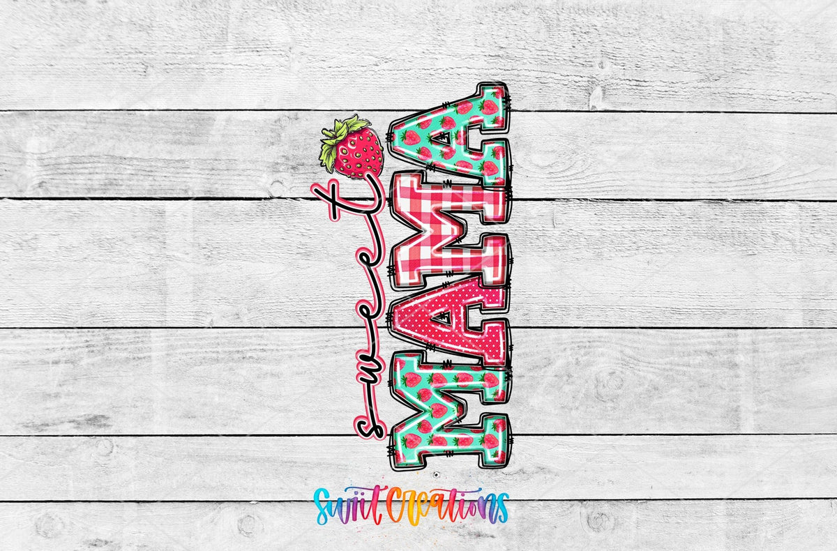 Sweet Mama Strawberry Gingham Motel Keychain UV DTF Transfer | MK1399 - Swiit Creations
