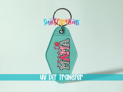 Sweet Mama Strawberry Gingham Motel Keychain UV DTF Transfer | MK1399 - Swiit Creations