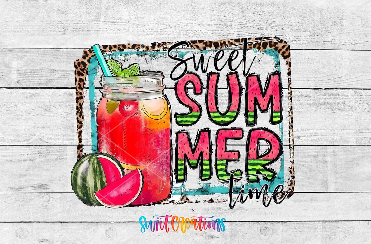 Sweet Summer Time Watermelon Drink UV DTF Cup Decal | UV365 - Swiit Creations