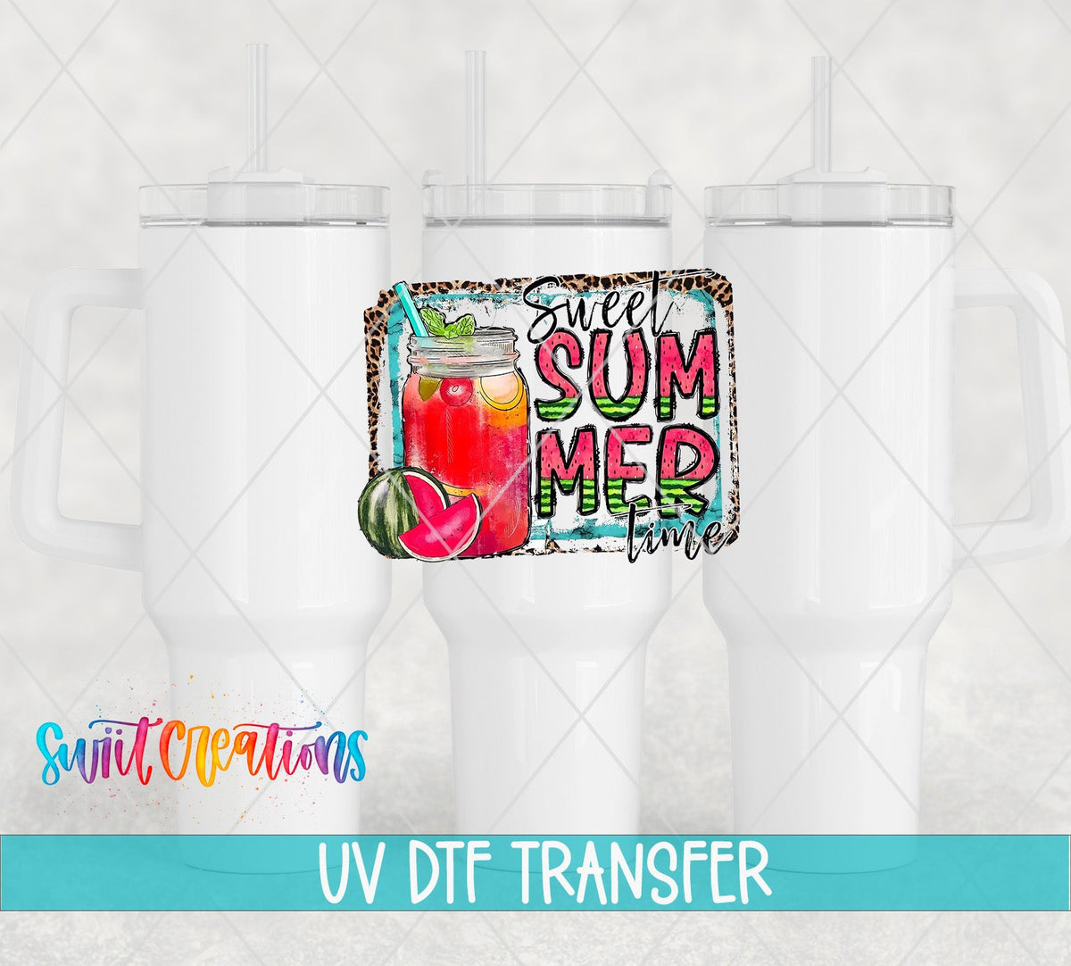 Sweet Summer Time Watermelon Drink UV DTF Cup Decal | UV365 - Swiit Creations
