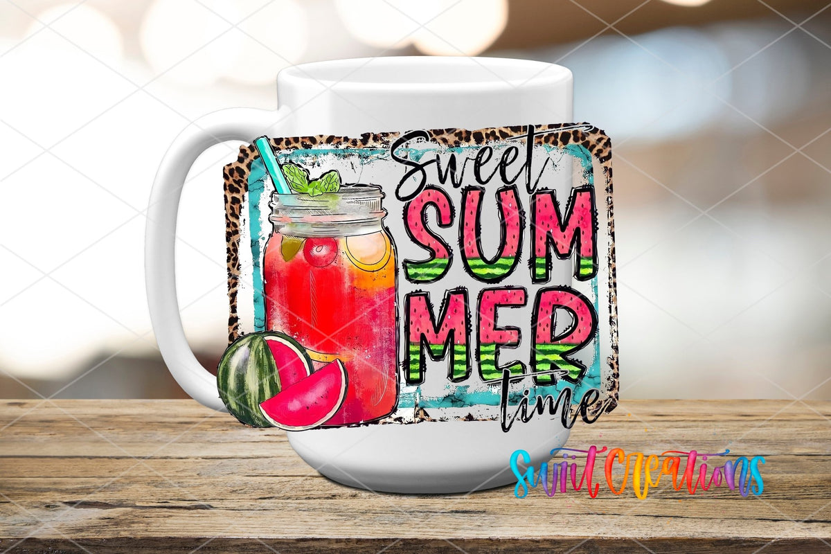 Sweet Summer Time Watermelon Drink UV DTF Cup Decal | UV365 - Swiit Creations