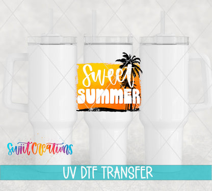 Sweet Summer UV DTF Decal | Tropical Palm Tree Tumbler Wrap | UV1019 - Swiit Creations