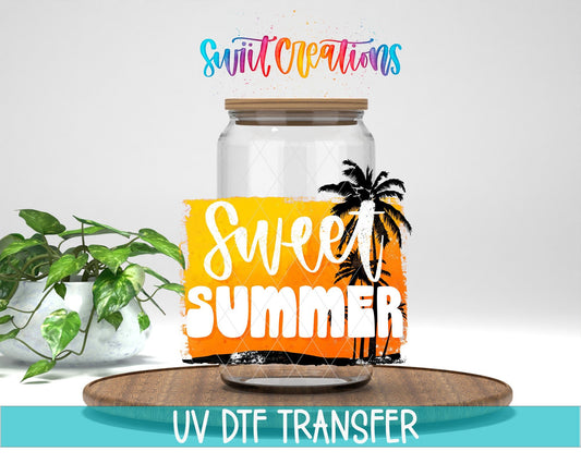 Sweet Summer UV DTF Decal | Tropical Palm Tree Tumbler Wrap | UV1019 - Swiit Creations