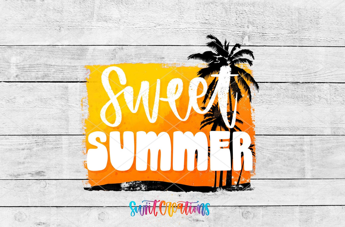 Sweet Summer UV DTF Decal | Tropical Palm Tree Tumbler Wrap | UV1019 - Swiit Creations