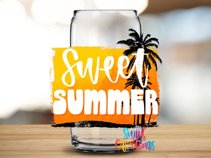 Sweet Summer UV DTF Decal | Tropical Palm Tree Tumbler Wrap | UV1019 - Swiit Creations