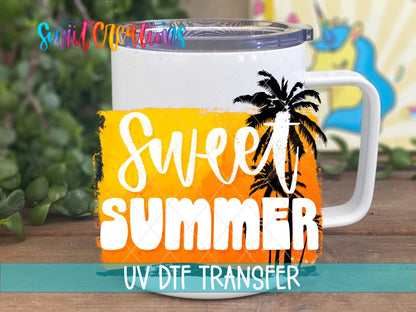 Sweet Summer UV DTF Decal | Tropical Palm Tree Tumbler Wrap | UV1019 - Swiit Creations