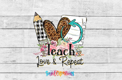 Teach Love Repeat UV DTF Cup Decal | UV075 - Swiit Creations