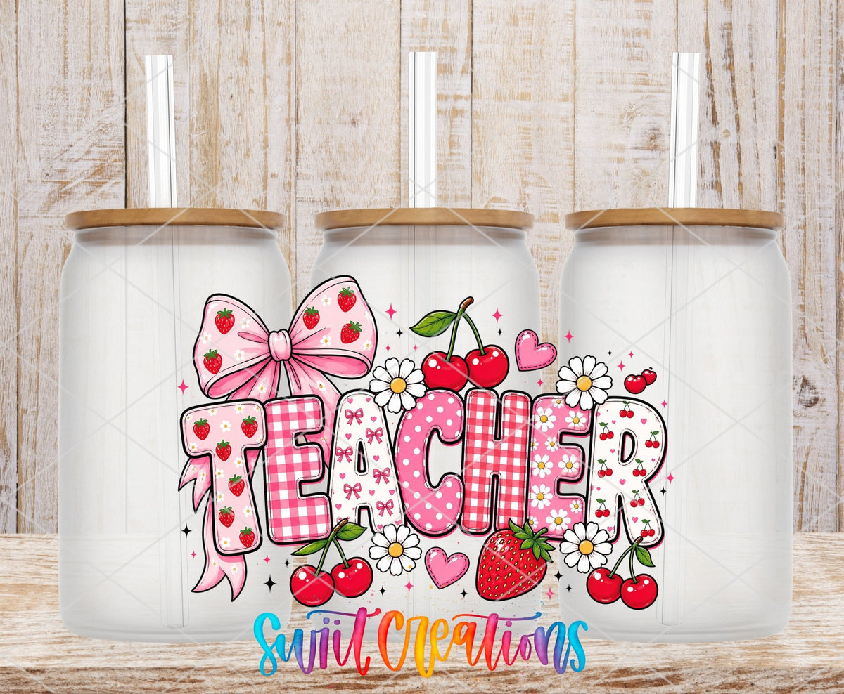 Teacher Strawberry UV DTF Transfer | UV2138 - Swiit Creations