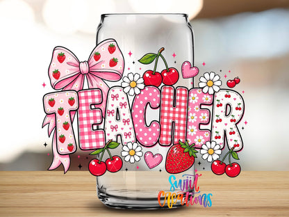 Teacher Strawberry UV DTF Transfer | UV2138 - Swiit Creations