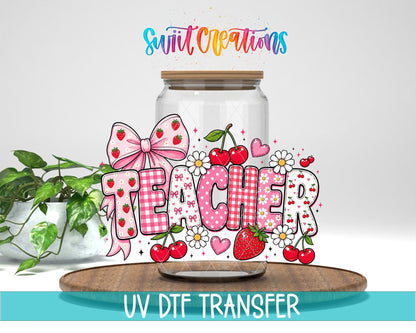 Teacher Strawberry UV DTF Transfer | UV2138 - Swiit Creations