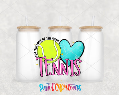 Tennis UV DTF Transfer Tumbler Wrap | Love Of The Game Pink Sports Cup Decal | DTF240 - Swiit Creations