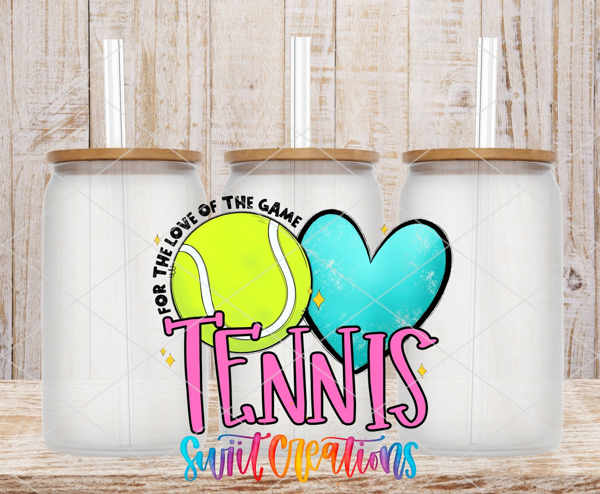 Tennis UV DTF Transfer Tumbler Wrap | Love Of The Game Pink Sports Cup Decal | DTF240 - Swiit Creations