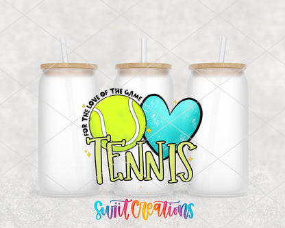 Tennis UV DTF Transfer Tumbler Wrap | Love Of The Game Sports Cup Decal | DTF239 - Swiit Creations