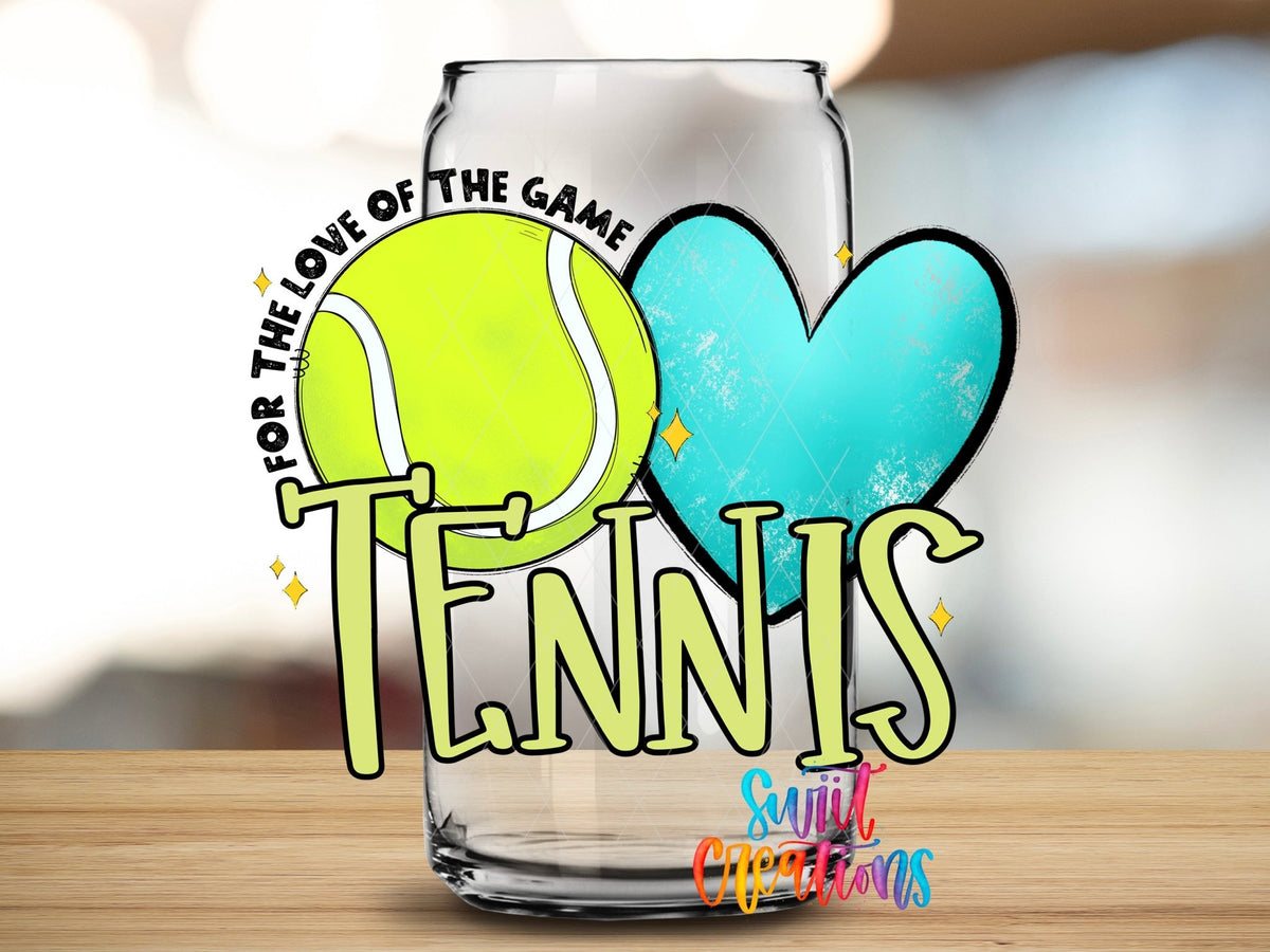 Tennis UV DTF Transfer Tumbler Wrap | Love Of The Game Sports Cup Decal | DTF239 - Swiit Creations
