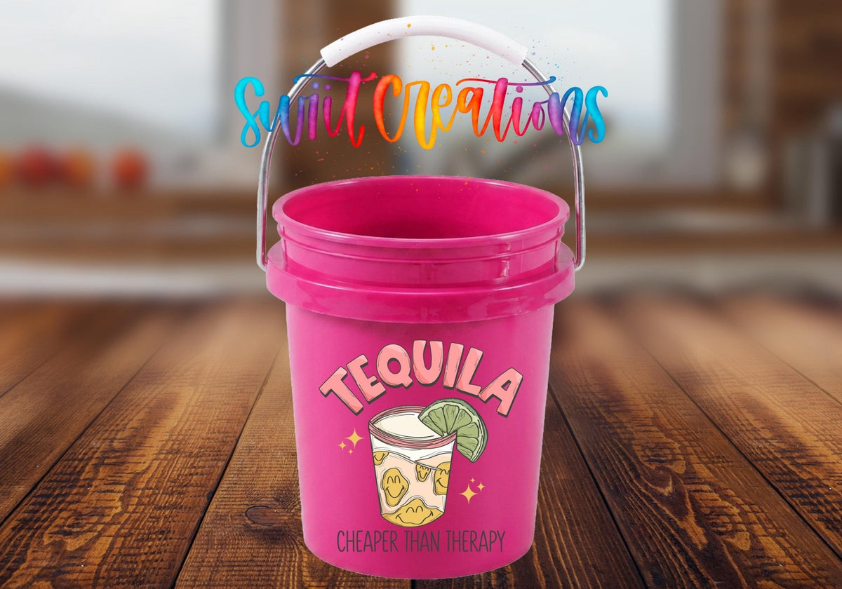 Tequila Cheaper Than Therapy Mini Bucket UV DTF Transfer | MB965 - Swiit Creations