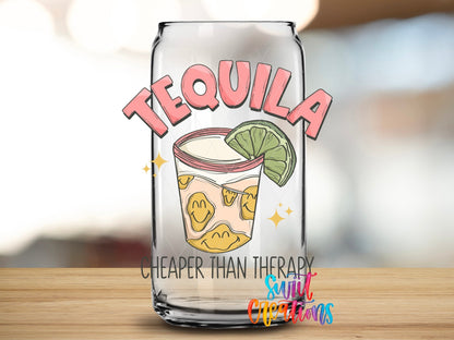 Tequila Cheaper Than Therapy UV DTF Cup Decal | UV965 - Swiit Creations