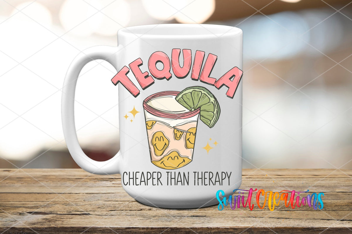 Tequila Cheaper Than Therapy UV DTF Cup Decal | UV965 - Swiit Creations