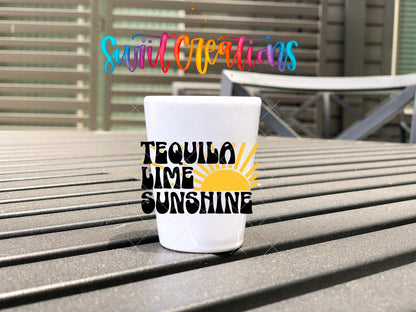Tequila Limes and Sunshine UV DTF Shot Glass Transfer | SG696 - Swiit Creations