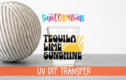 Tequila Limes and Sunshine UV DTF Shot Glass Transfer | SG696 - Swiit Creations