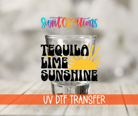 Tequila Limes and Sunshine UV DTF Shot Glass Transfer | SG696 - Swiit Creations
