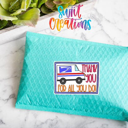 Thank You For All You Do USPS Sticker | Postal Worker Label | Mail Carrier Appreciation | SB57 - Swiit Creations