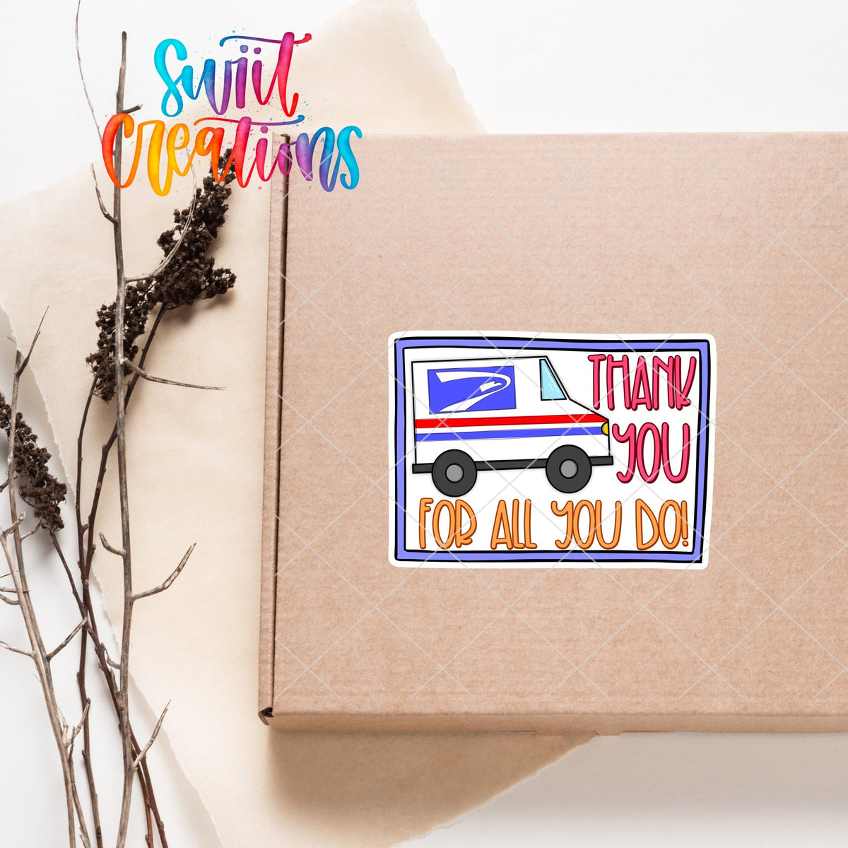 Thank You For All You Do USPS Sticker | Postal Worker Label | Mail Carrier Appreciation | SB57 - Swiit Creations