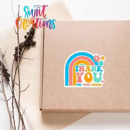 Thank You for Your Order Rainbow Sticker | SB62 - Swiit Creations