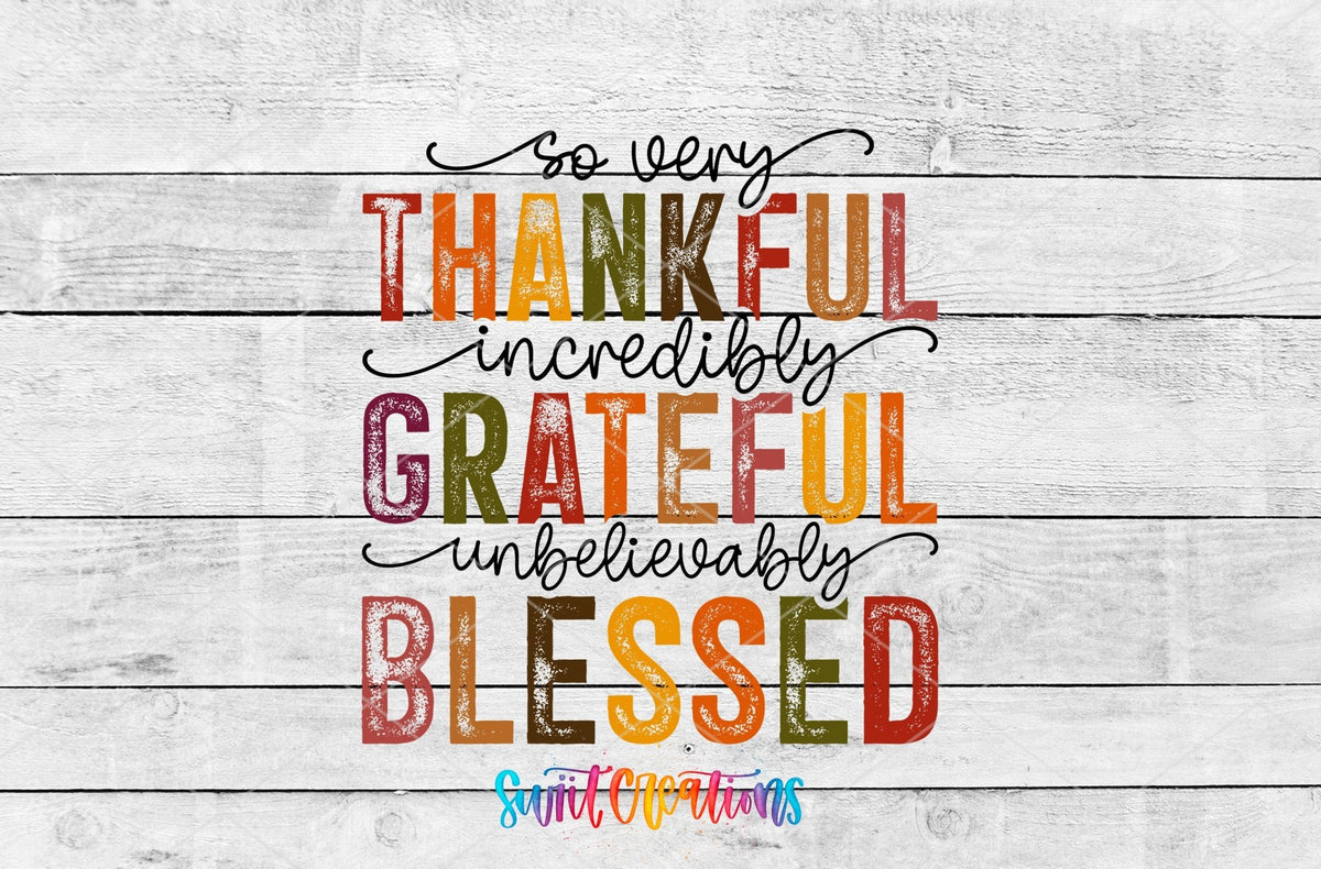 Thankful Grateful Blessed UV DTF Cup Decal | UV1148 - Swiit Creations