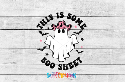 This Is Some Boo Sheet Cowgirl Ghost Motel Keychain UV DTF Transfer | MK785 - Swiit Creations