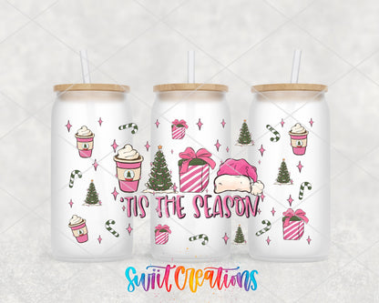 Tis The Season Pink Christmas UV DTF Transfer Tumbler Wrap | DTF092 - Swiit Creations