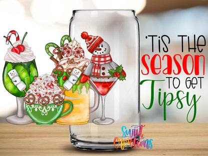 Tis The Season To Get Tipsy Christmas UV DTF Transfer Tumbler Wrap | DTF189 - Swiit Creations