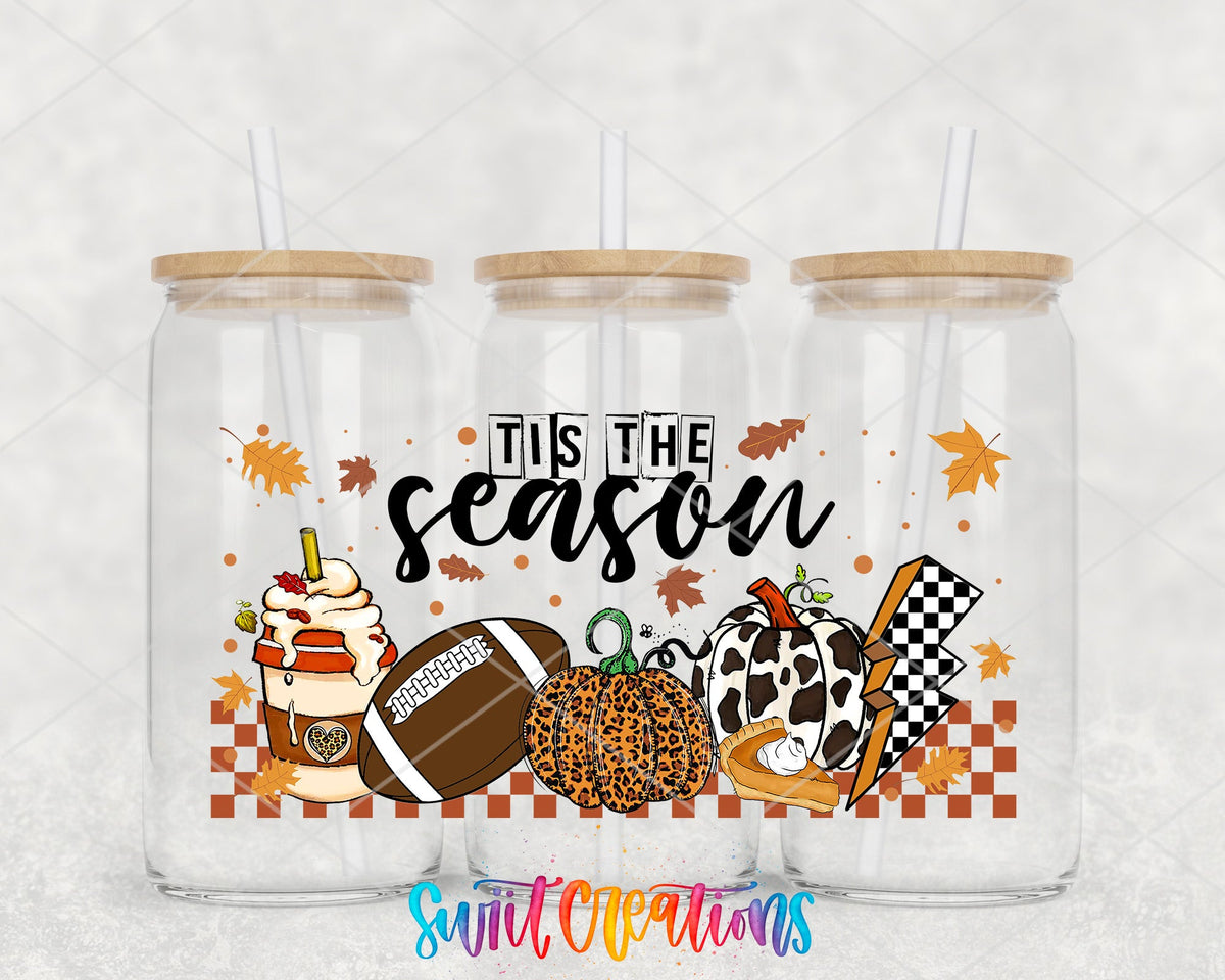 Tis The Season UV DTF Transfer Tumbler Wrap | Football Pumpkin Fall | DTF147 - Swiit Creations