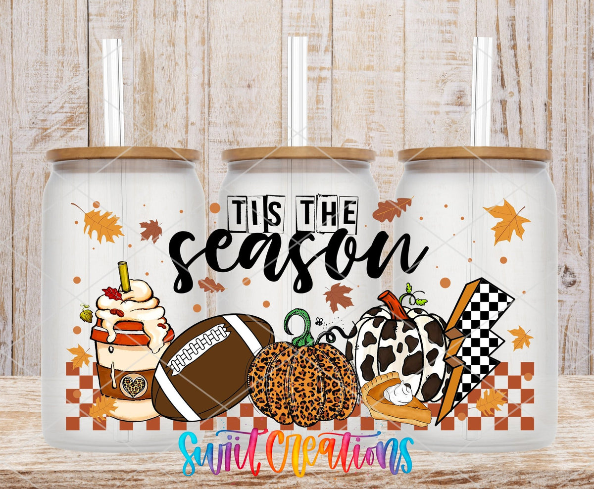 Tis The Season UV DTF Transfer Tumbler Wrap | Football Pumpkin Fall | DTF147 - Swiit Creations