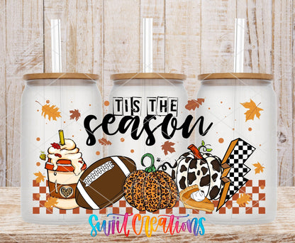 Tis The Season UV DTF Transfer Tumbler Wrap | Football Pumpkin Fall | DTF147 - Swiit Creations