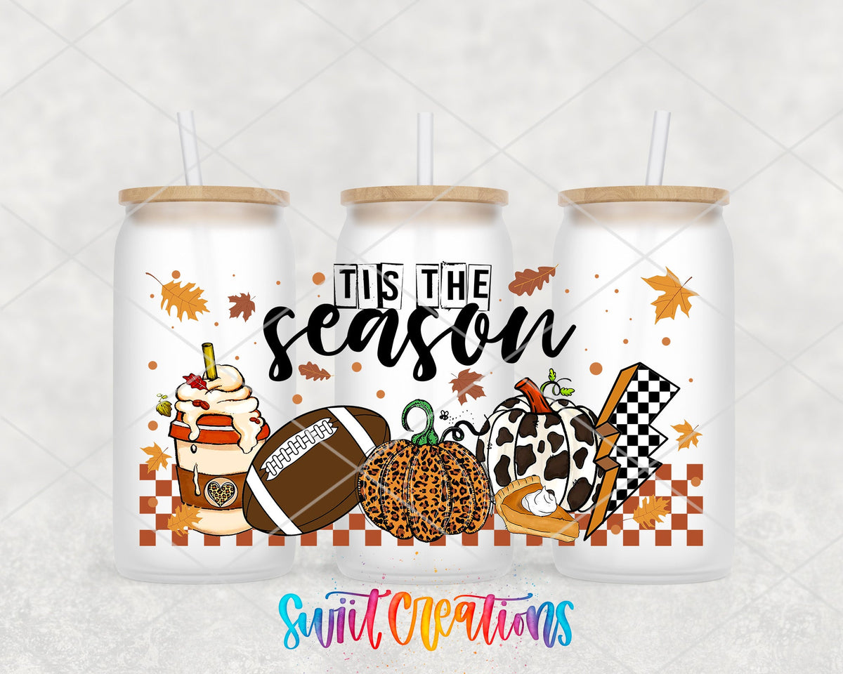 Tis The Season UV DTF Transfer Tumbler Wrap | Football Pumpkin Fall | DTF147 - Swiit Creations